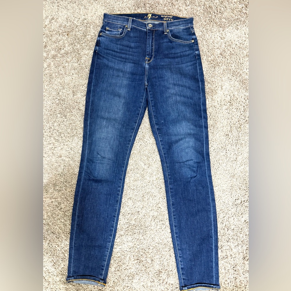 7 For All Mankind Dark Blue Skinny Jeans